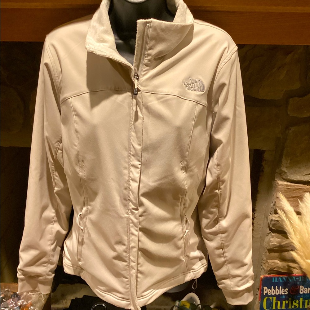 NORTH FACE WOMEN’S CREAM SOFT PLUSH FAUX FUR LINING WINTER JACKET COAT. SZ.L